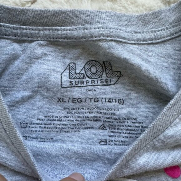 L.O.L. Surprise | Girls Gray Short Sleeve Graphic T-Shirt | Size Extra Large - Picture 5 of 7